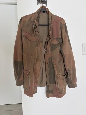 James Perse Women's Camouflage Field Jacket - Brown/Olive/Tan